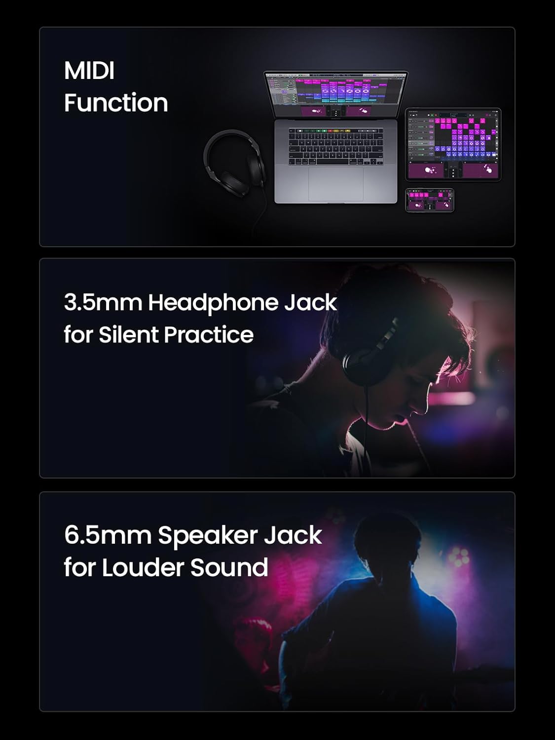 AeroBand Smart Gitaar – Bluetooth Elektronische Gitaar met Case, Strap & Mic – Muziekinstrument Set