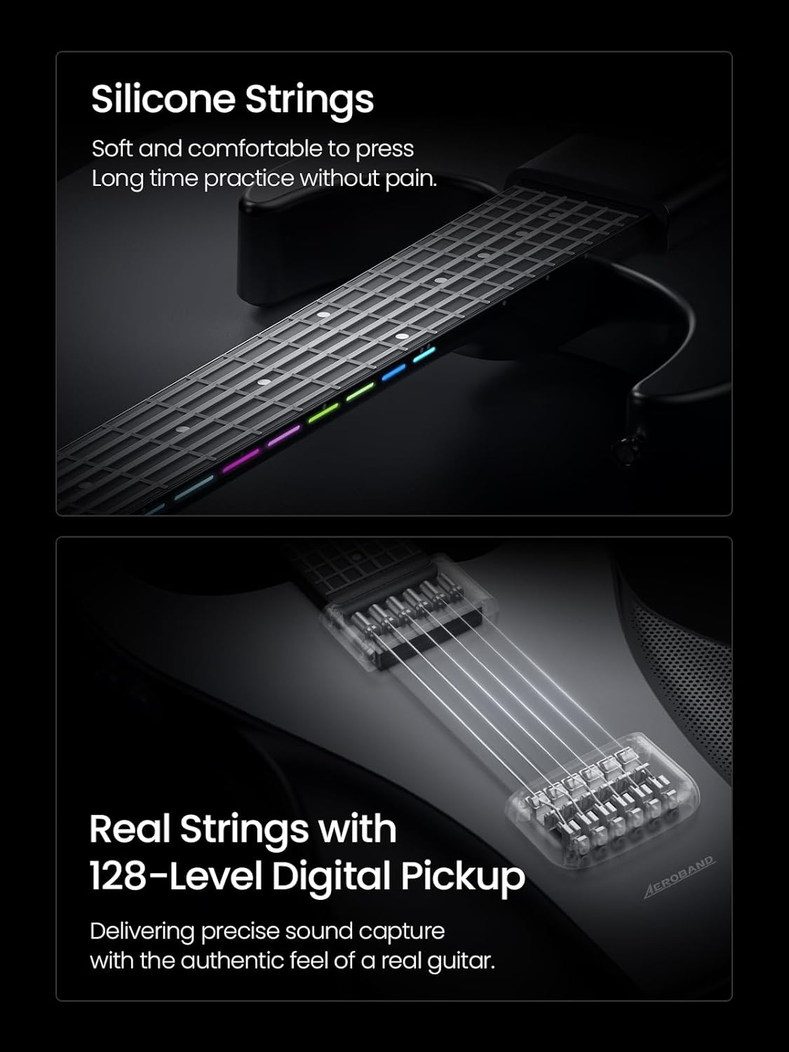 AeroBand Smart Gitaar – Bluetooth Elektronische Gitaar met Case, Strap & Mic – Muziekinstrument Set