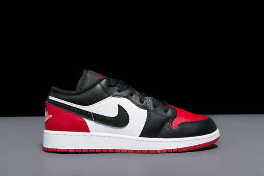 feature a metallized finish with Michael Jordans details and eyelets for improved ventilation Low GS 'Bred Toe'
