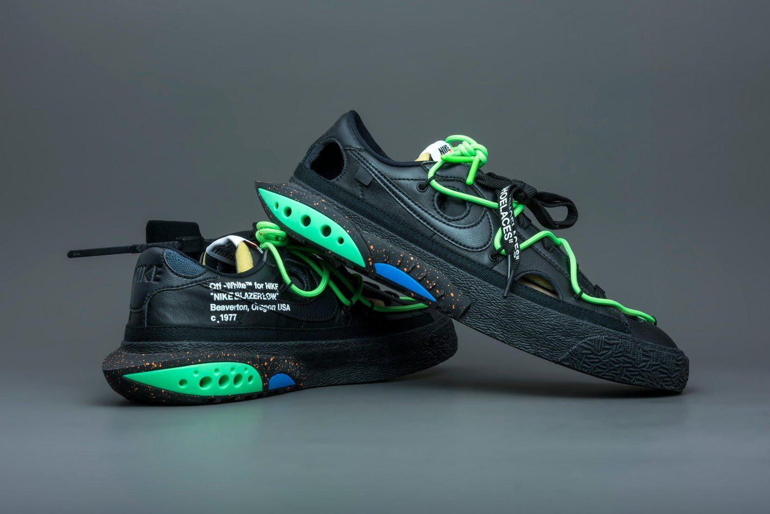 Nike Blazer Low Off-White Black Electro Green - Lo10M