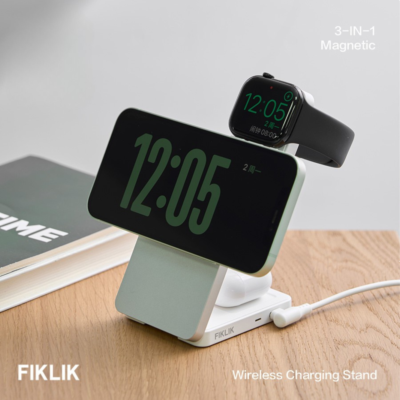 FIKLIK 3-in-1 Wireless Qi2 Charging Station